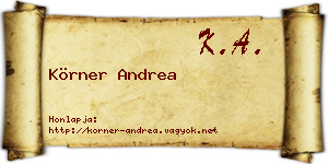 Körner Andrea névjegykártya
