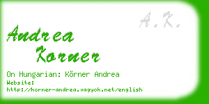 andrea korner business card